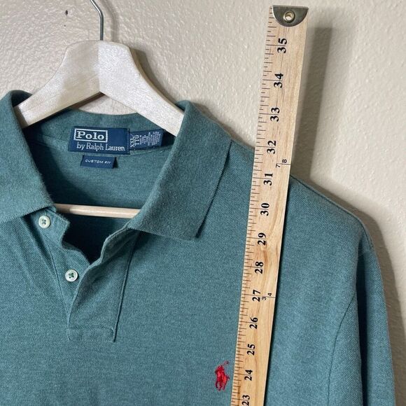 Polo Ralph Lauren Shirt Mens XXL Green Polo Buttons Short Sleeve Custom Fit - Picture 6 of 8